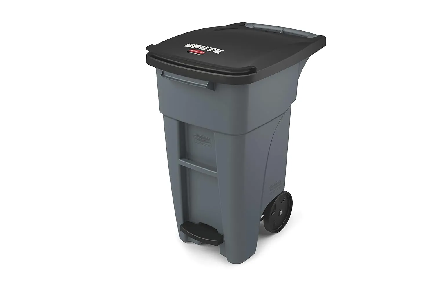 Rubbermaid Commercial Products Brute Step-On Rollout Trash/Garbage Can/Bin with Wheels 32 GAL Gray for Restaurants/Hospitals/Back of House/Warehouses/Home