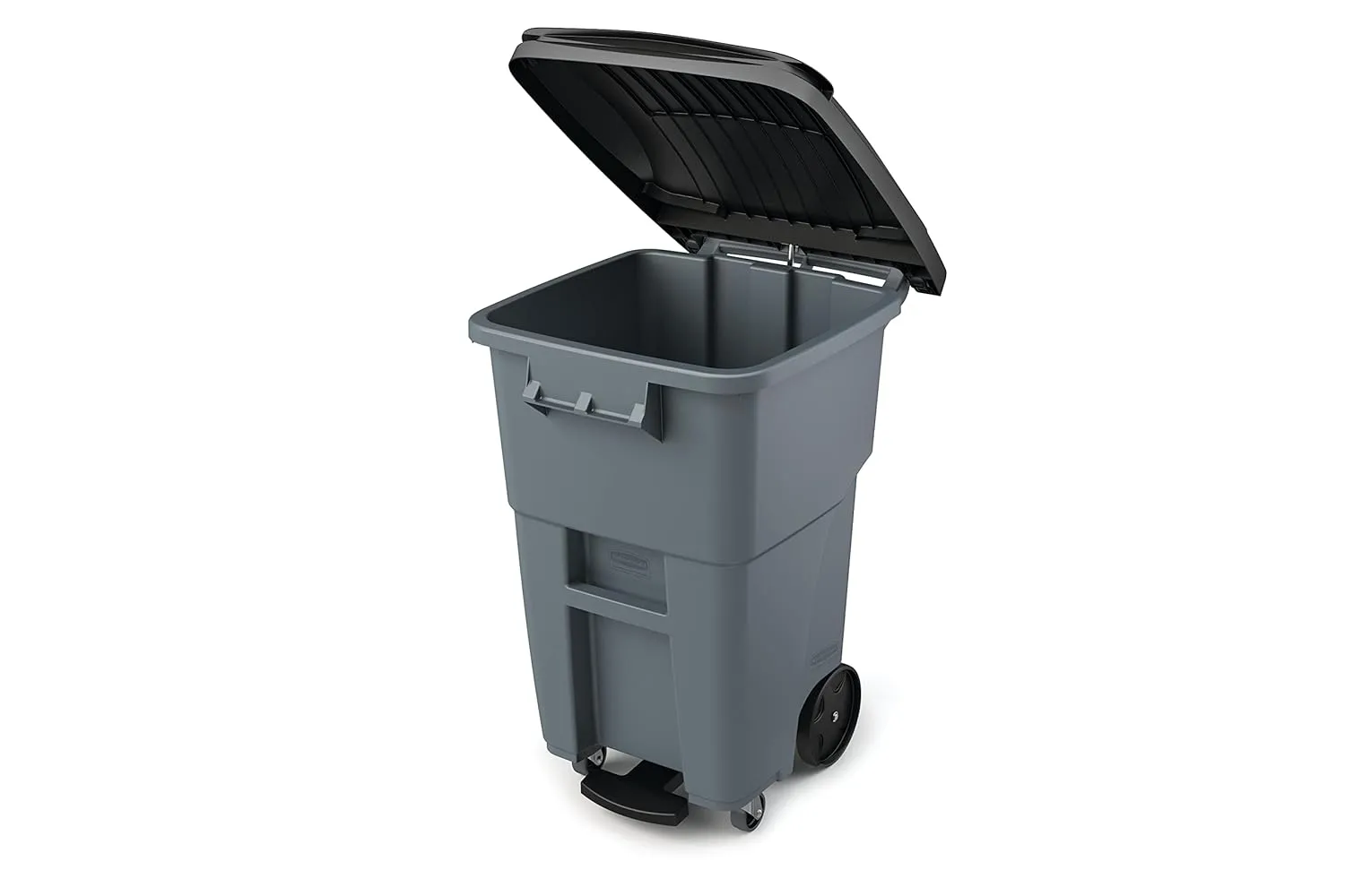 Rubbermaid Commercial Products Brute Step-On Rollout Trash/Garbage Can/Bin with Wheels 32 GAL Gray for Restaurants/Hospitals/Back of House/Warehouses/Home