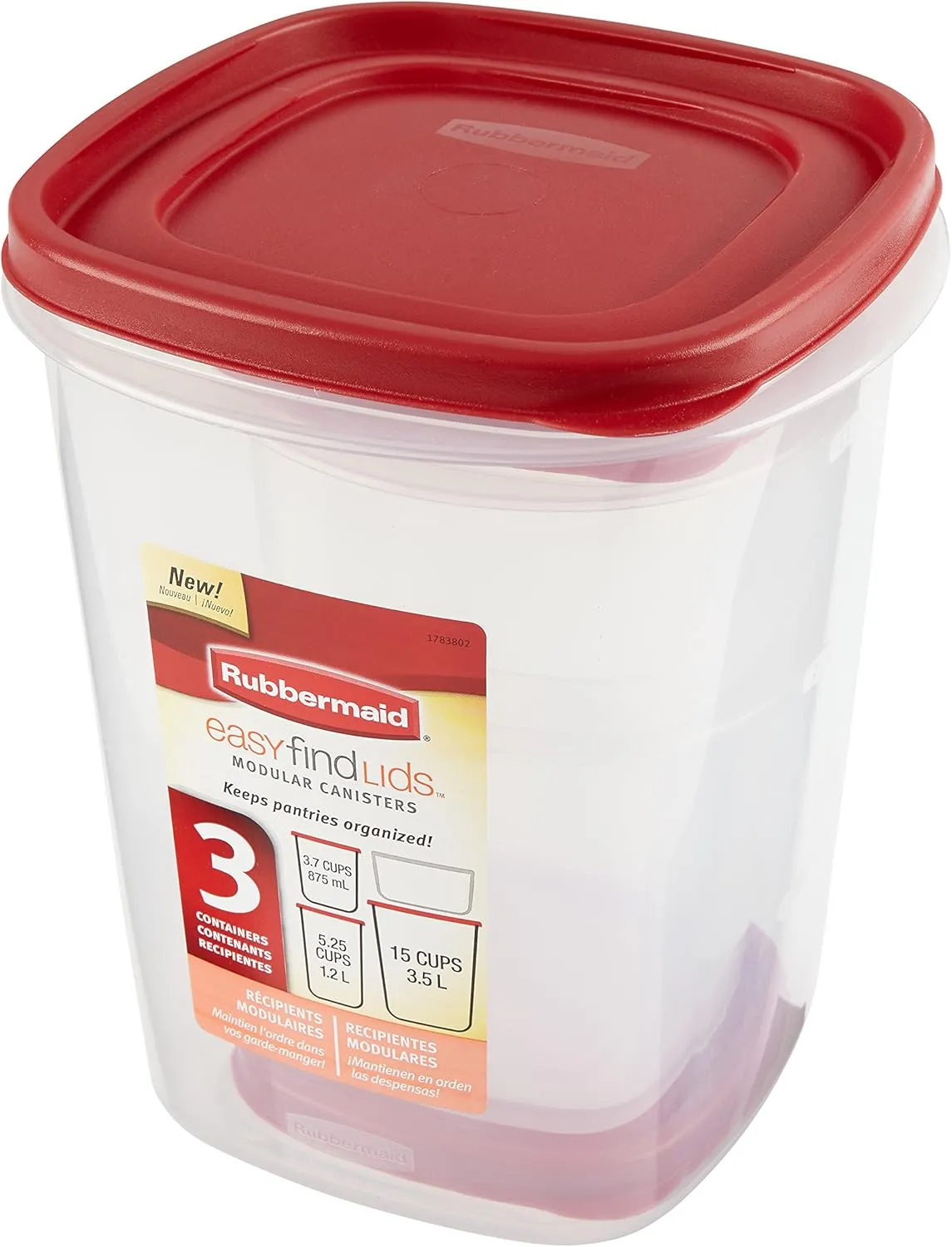 Rubbermaid Easy Find Lids Food Storage Containers, Racer Red, 6-Piece Set