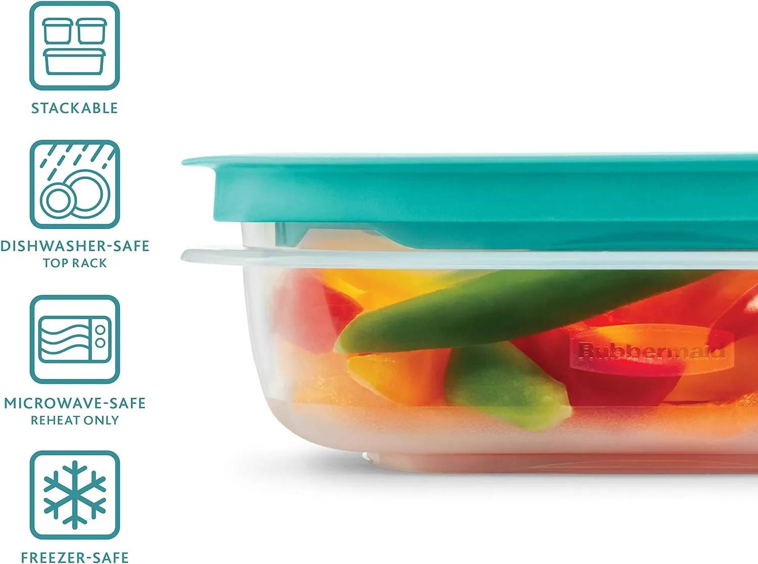 Rubbermaid EasyFindLids with Press & Lock Leak Proof Lids Food Storage Set, Meal Prep Containers, 12 Piece