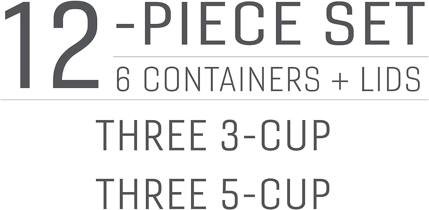 Rubbermaid EasyFindLids with Press & Lock Leak Proof Lids Food Storage Set, Meal Prep Containers, 12 Piece