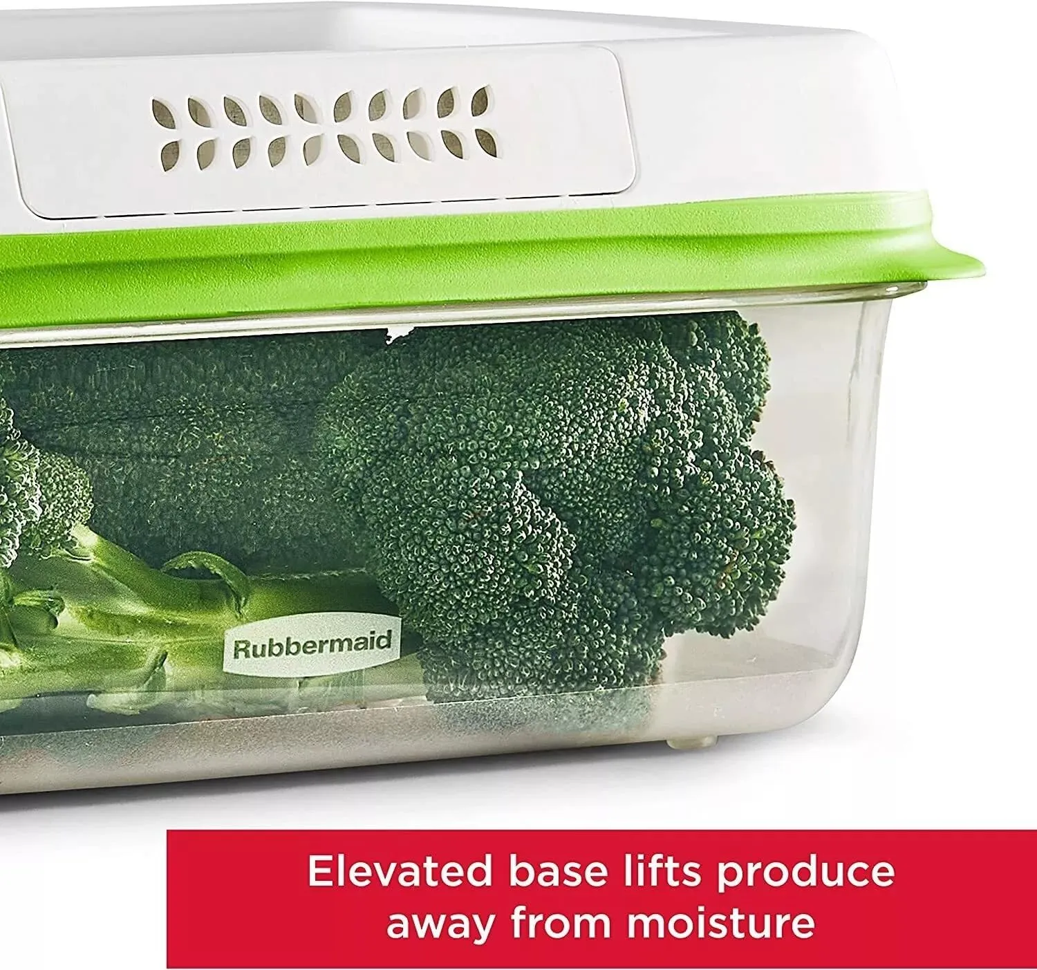Rubbermaid FreshWorks Saver, Large Produce Storage Container, 18.1-Cup, Clear