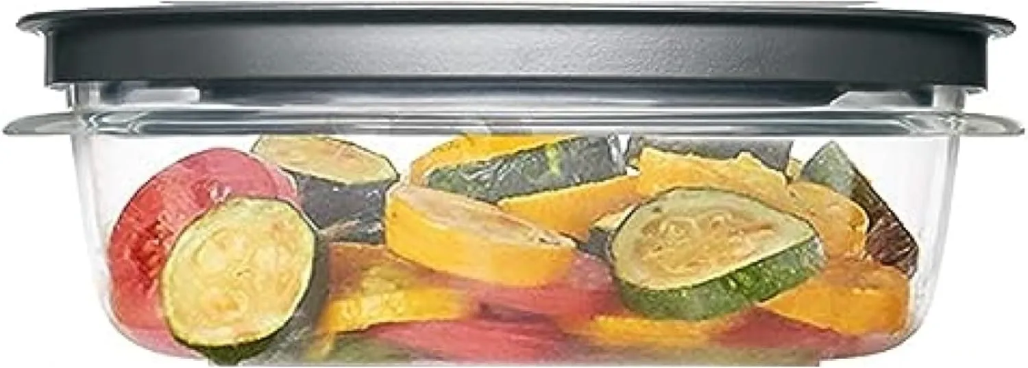 Rubbermaid Premier, 3 Cup Premier Flex & Seal Food Storage Set, 3 Tritan Containers, 3 Grey Flex and Seal Lids, 6 Piece Bundle Set Bundle