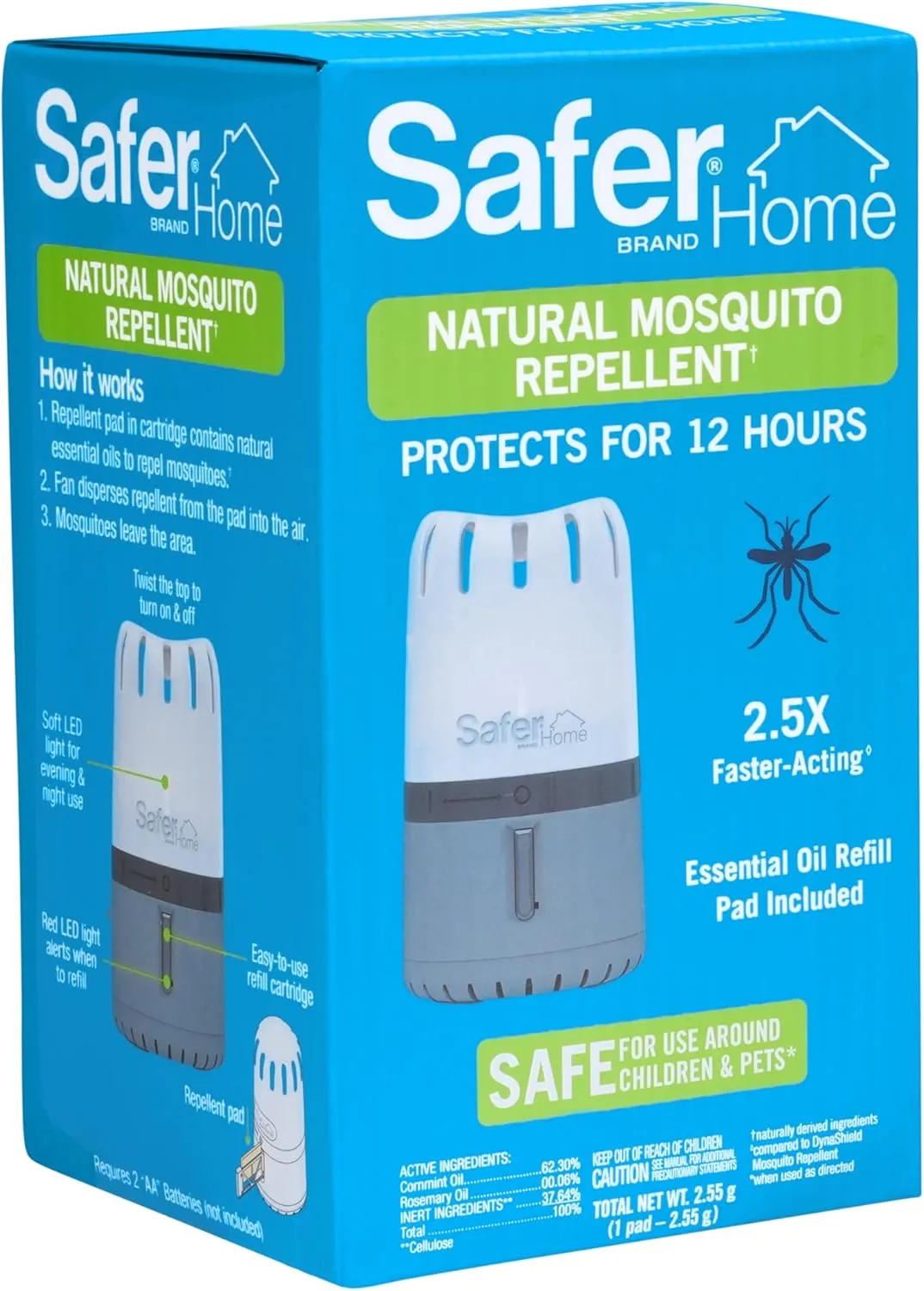 Safer Brand Home SH1200 Outdoor Natural Mosquito Repellent - Uses Natural Essential Oils
