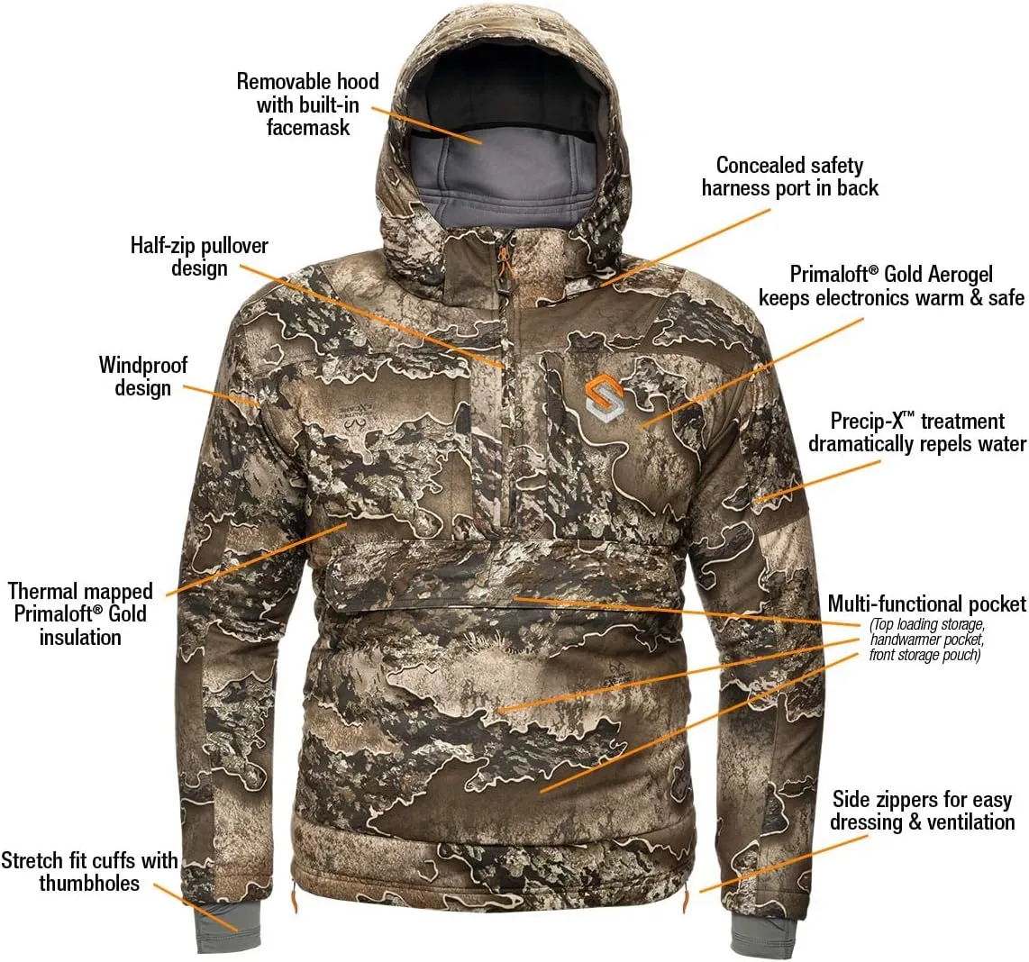 ScentLok BE:1 Divergent Wind Resistant and Water Repellent Late Season Camo Hunting Jacket with Primaloft Gold Insulation