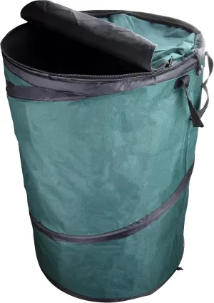 SE Collapsible Green Heavy Duty Reusable Gardening and Landscaping Bag with Zippered Lid - GC5002L