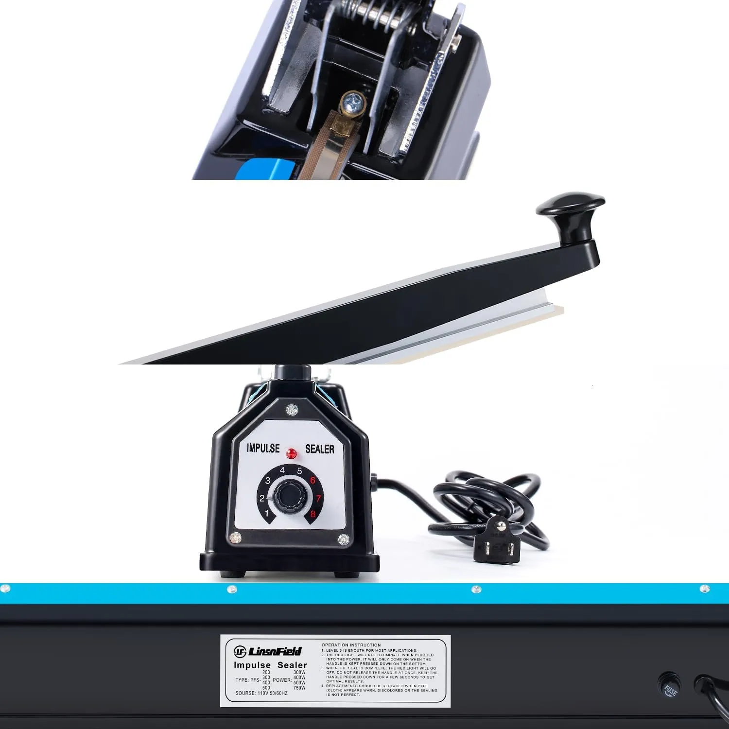 Sealer Pro - 20 inch - 5mm Sealing Width - Impulse Heat Sealer Most Heavy Duty for Strong, Secure Sealing for Long Term Food Storage, Black