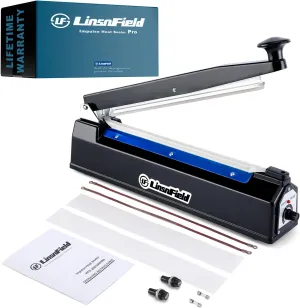 Sealer Pro - 20 inch - 5mm Sealing Width - Impulse Heat Sealer Most Heavy Duty for Strong, Secure Sealing for Long Term Food Storage, Black