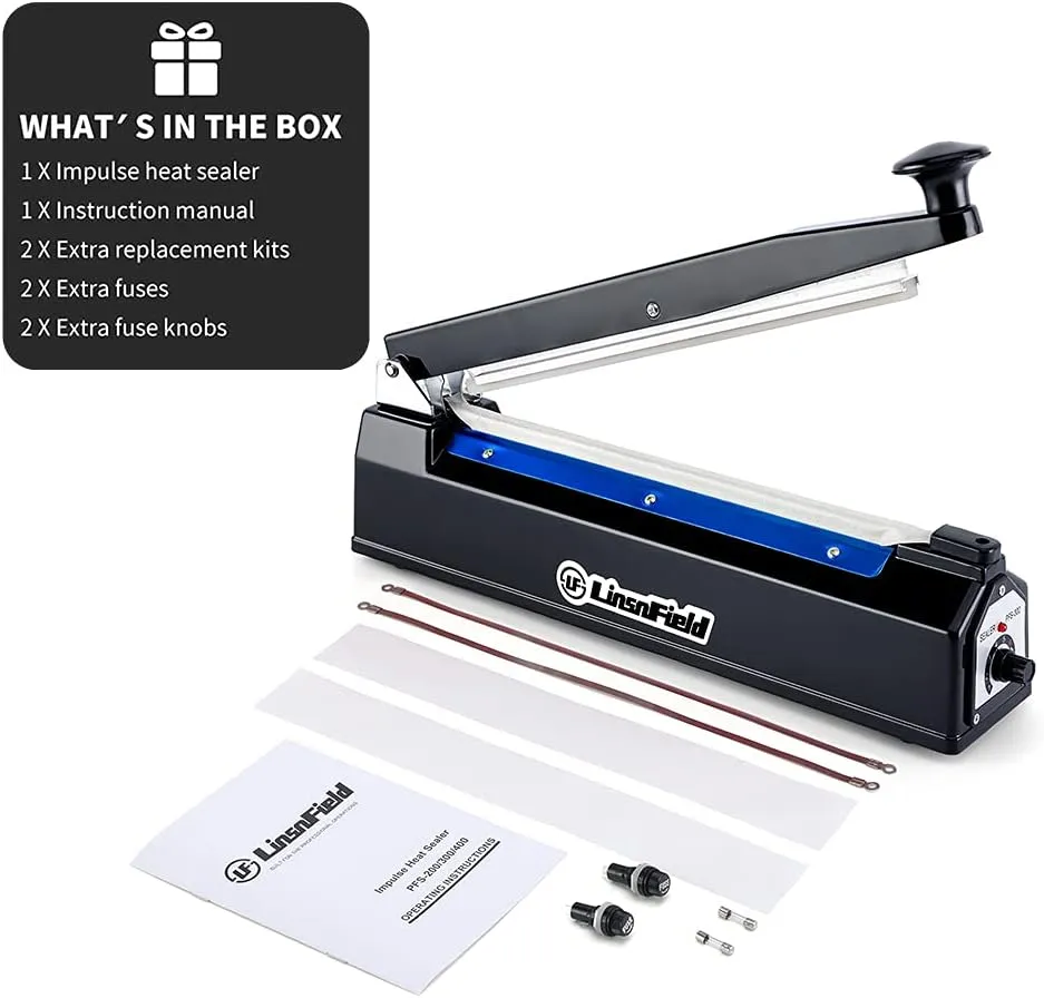 Sealer Pro - 20 inch - 5mm Sealing Width - Impulse Heat Sealer Most Heavy Duty for Strong, Secure Sealing for Long Term Food Storage, Black