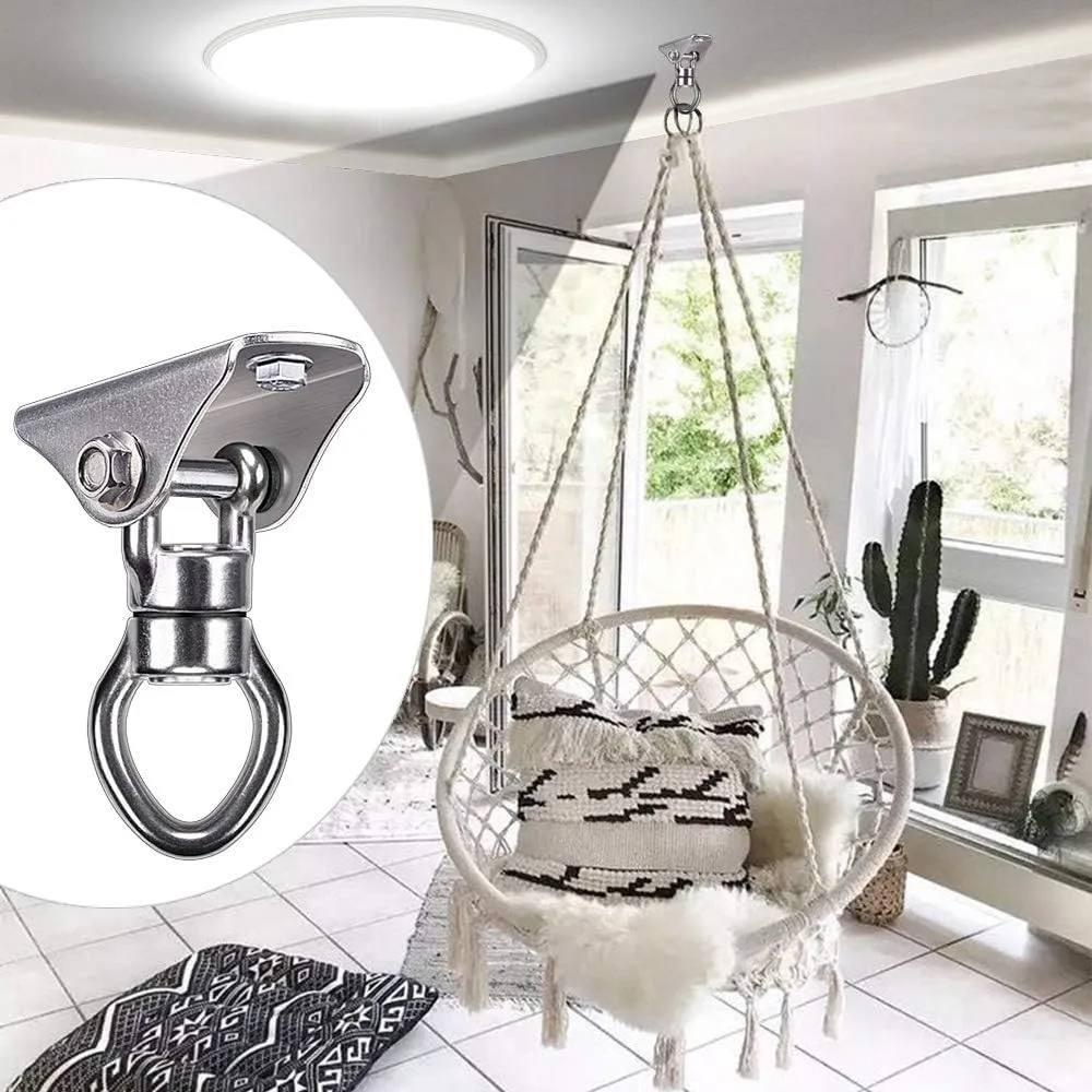 SELEWARE Silent Bearing Swing Hanger, Heavy Duty 360° Rotate Swing Swivel Hook, 1200LB Capacity for Wooden Concrete Playground Yoga Hammock Chair Rope Punching Bag Porch Swing Set