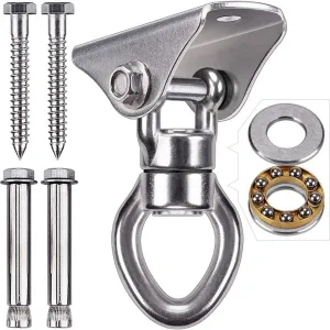 SELEWARE Silent Bearing Swing Hanger, Heavy Duty 360° Rotate Swing Swivel Hook, 1200LB Capacity for Wooden Concrete Playground Yoga Hammock Chair Rope Punching Bag Porch Swing Set
