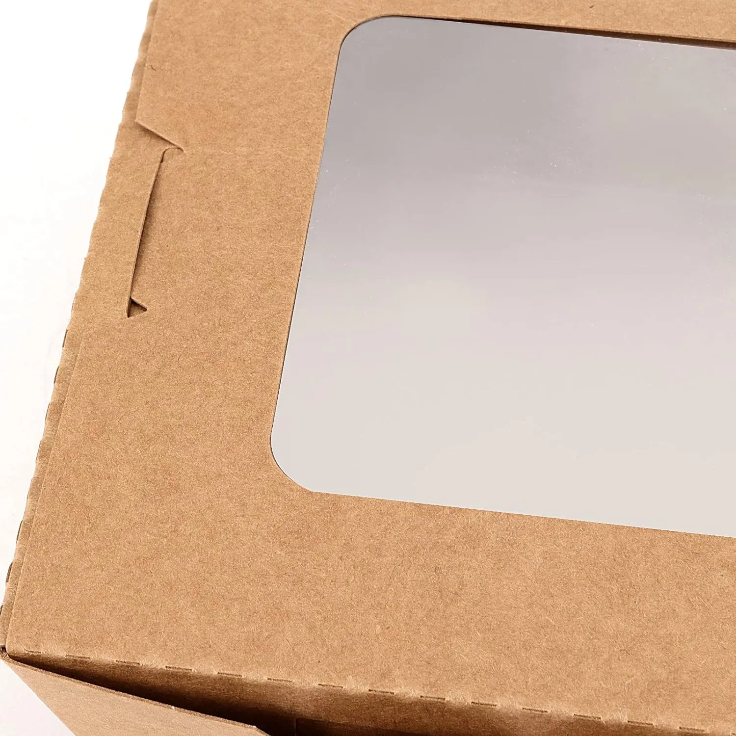SEUNMUK 50 Pack 70 oz / 2100 ml Kraft Food Boxes with Window, 7.9x5.5x2 Inch Disposable Kraft Food Container, Take Out Food Containers, Lunch Meal Box for Restaurant, Catering and Party