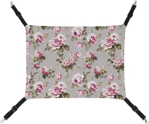 Shabby Chic Vintage Roses Hanging Cat Bed Soft Breathable Pet Hammock for Cage Pet Sleeper for Kitten Ferret Puppy Rabbit