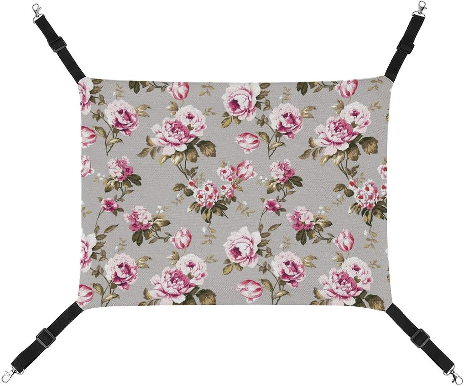 Shabby Chic Vintage Roses Hanging Cat Bed Soft Breathable Pet Hammock for Cage Pet Sleeper for Kitten Ferret Puppy Rabbit