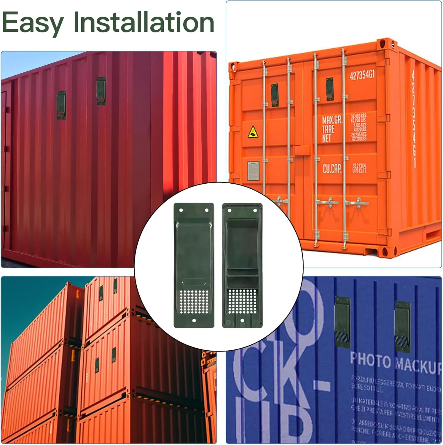Shipping Container Air Vent Kit Heavy Duty Shipping Container Accessories Cross Flow Ventilation Kit Reduce Heat Humidity Pressure Condensation Add Air Flow for Cargo (8 Pack Deep Green)
