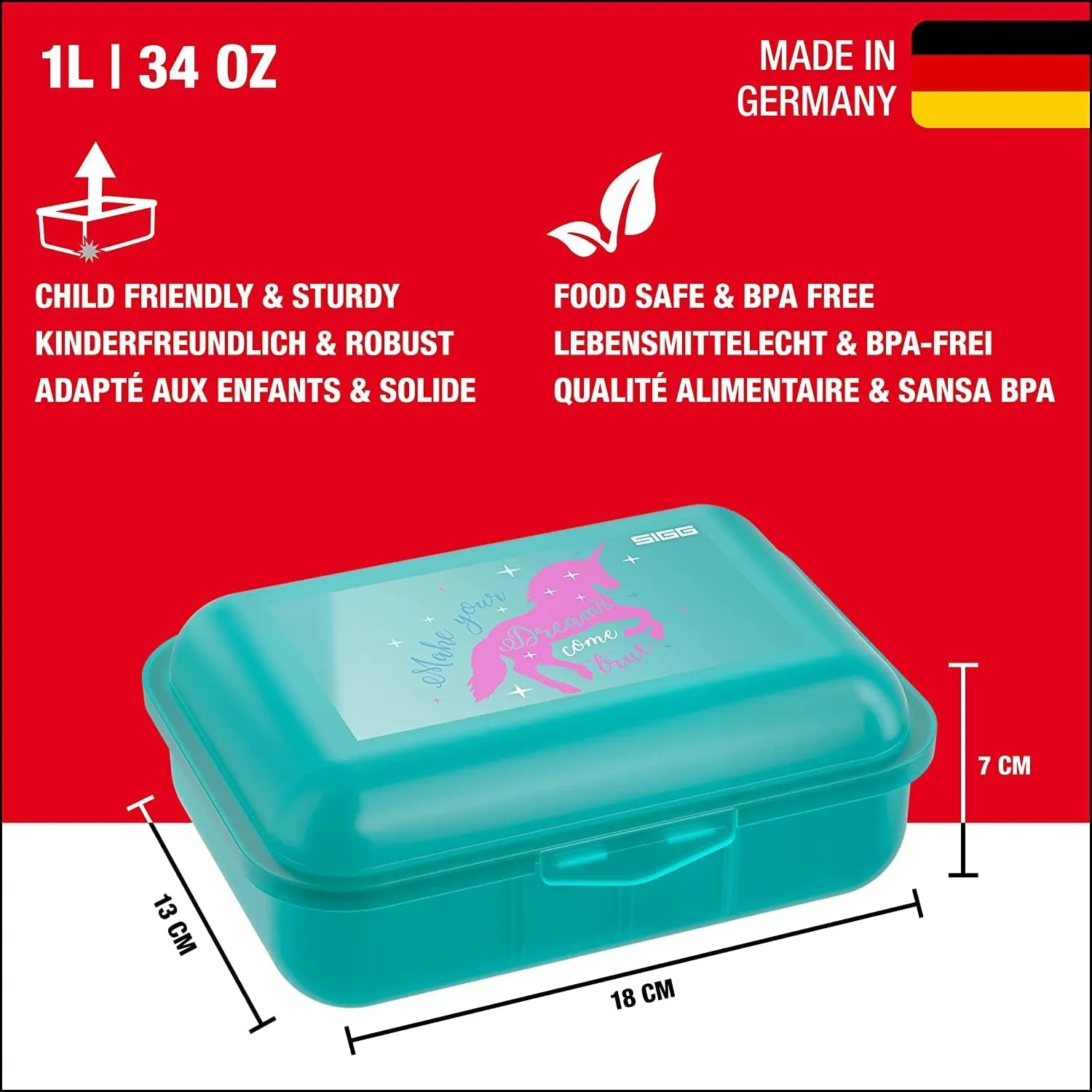 SIGG - Kids Lunch Box VIVA - Made in Germany - Dishwasher Safe - Food Containers for School, Daycare - Gifts Boys, Girls