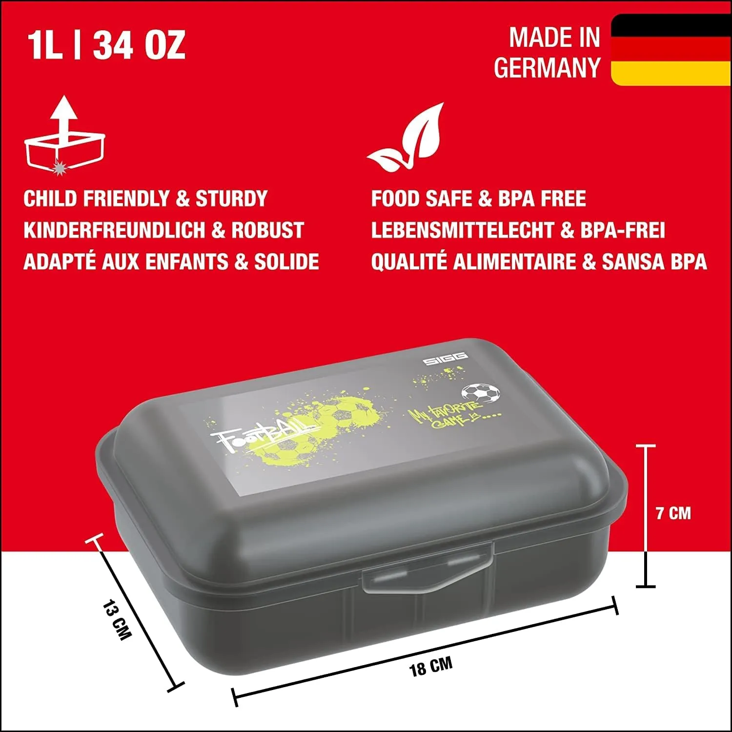 SIGG - Kids Lunch Box VIVA - Made in Germany - Dishwasher Safe - Food Containers for School, Daycare - Gifts Boys, Girls