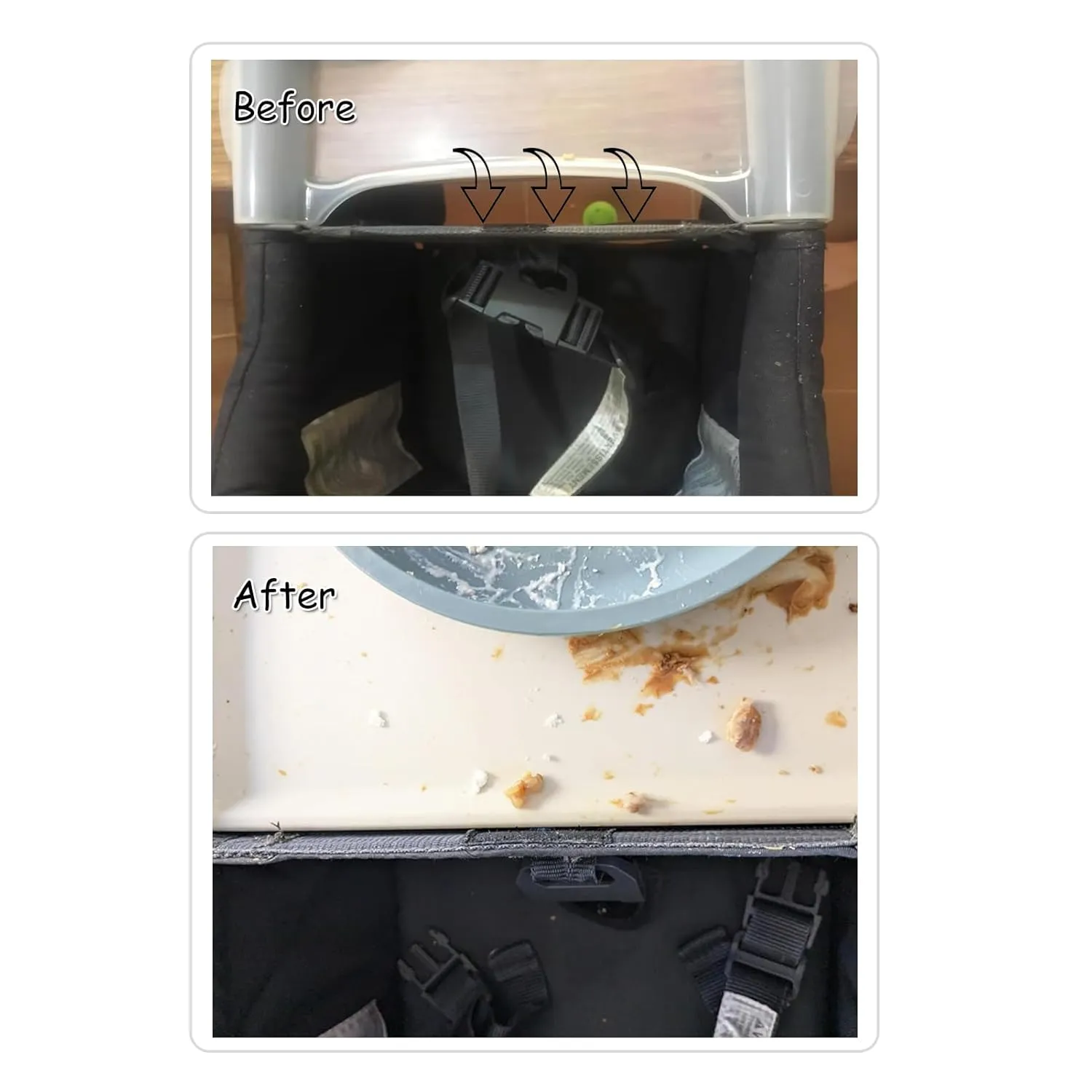 Silicone Baby Dining Tray Compatible with in-gl-esina Fast Table Chair for Chi-cco Fastlock Hook-on Chair Brand New Suction Cup Design Fills The Gap Between The Tray and The Counter