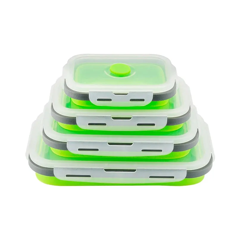 Silicone Collapsible Lunch Box - Portable Food Storage