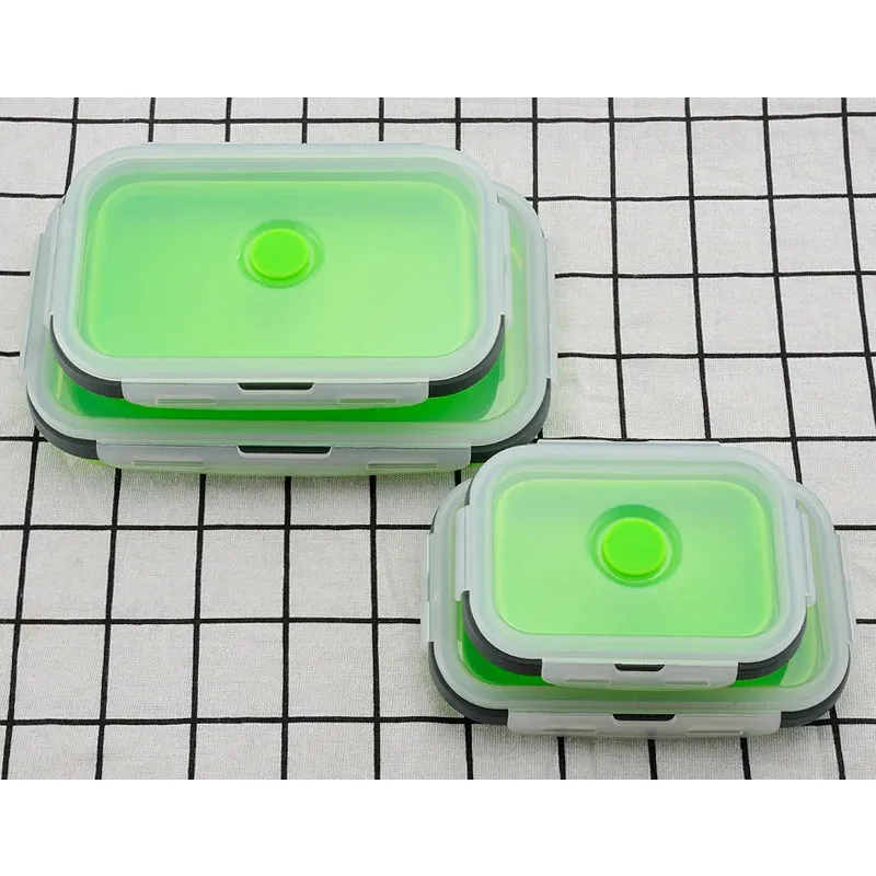 Silicone Collapsible Lunch Box - Portable Food Storage