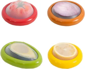 Silicone Fruit and Vegetable Storage Box Set, Fruit And Vegetable Anti-Oxidation Storage Box,Silicone Fruit and Vegetable Storage Containers Set for Fridge Keep Fresh(4 Pcs)