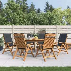 Sillas De Patio Camping Chair Lawn Chairs Outdoor Patio Chairs - Reclining Patio Chairs with Cushions 6 pcs Solid Wood Teak for Park Campsites Garden Beaches