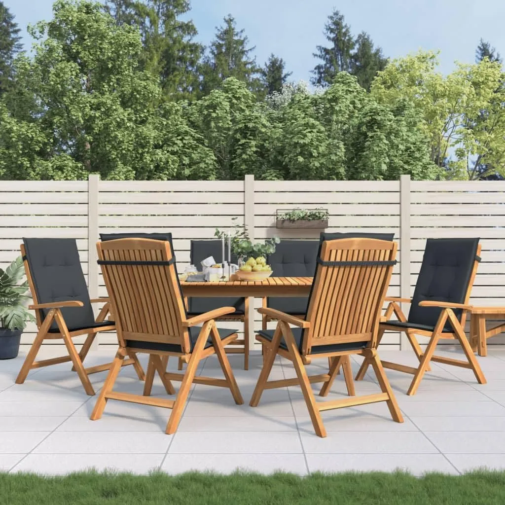 Sillas De Patio Camping Chair Lawn Chairs Outdoor Patio Chairs - Reclining Patio Chairs with Cushions 6 pcs Solid Wood Teak for Park Campsites Garden Beaches
