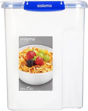 Sistema KLIP IT PLUS Cereal Storage Container | Airtight 4.2 Litre Food Pantry Storage Container | 4.2L | BPA-Free