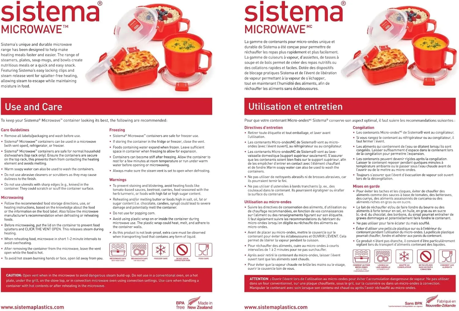 Sistema Microwave Collection Steamer, Medium, 83.5 oz./2.4 L, Red