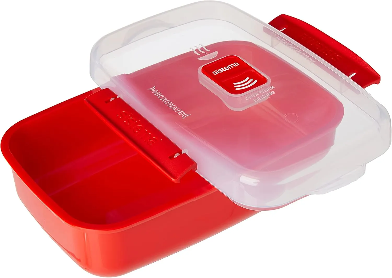 Sistema Microwave Food Storage Containers with Steam Release Vent, Dishwasher Safe Red