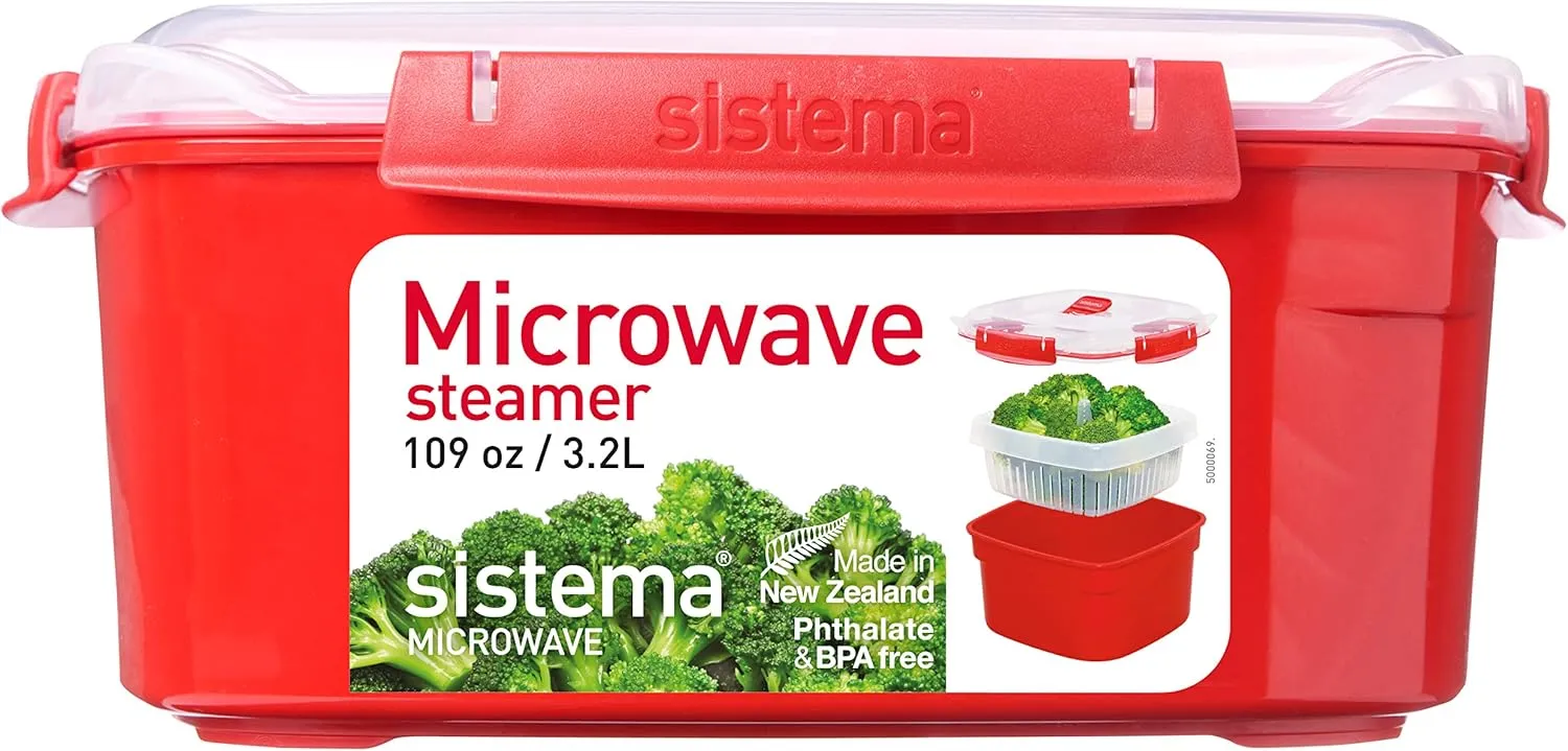 Sistema Microwave Steamer for Cooking Food and Vegetables with Steam Release Vent