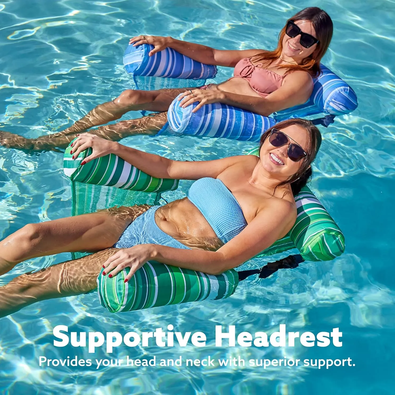 SLOOSH Inflatable Pool Floats Adult,2 Packs Floating Lounge Chairs,Blow up Pool Noodles for Adult Heavy Duty,Floating Chair for Party Summer Water Beach Lake Fun