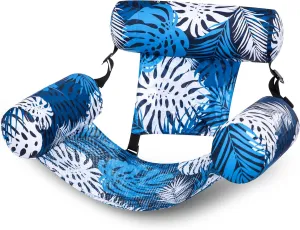 Sloosh Pool Floats Chairs Adult,Inflatable Pool Lounge,Plant Pattern Floating Mat Hammock,Blow up Water Chairs Noodles rafts for Party Summer Water Beach Fun