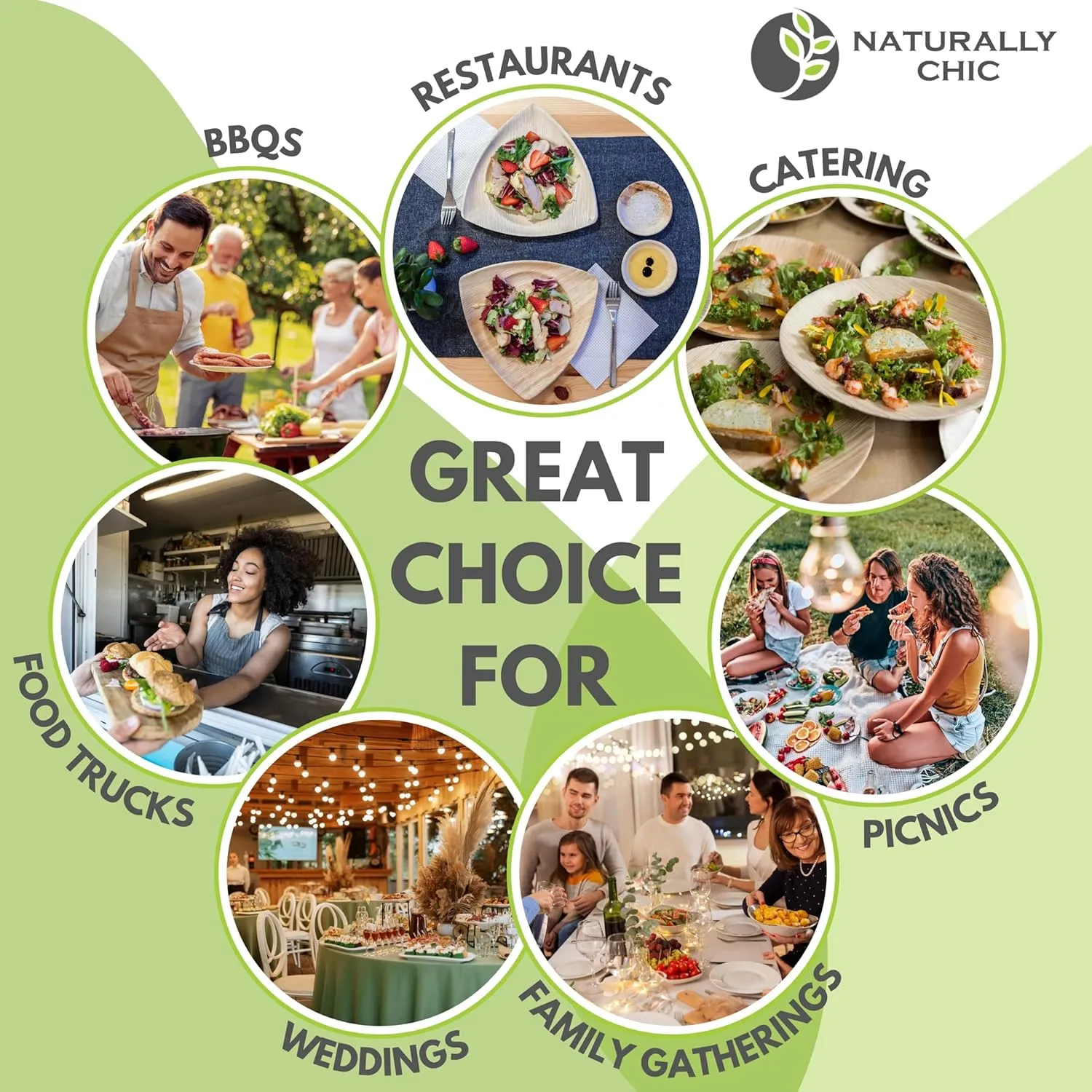 Small 6 Inch Square Bamboo Plates Disposable - 50 Pack - Biodegradable Palm Leaf Dessert Plates for Appetizers and Cocktail Party - Compostable and Eco-Friendly