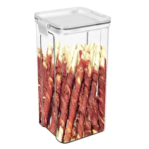 Small Dog Treat Container - 1.4 QT/1.3 L Dog Food Storage Container - Clear Cat Food Container - Airtight Pet Food Storage Container with Lid for Dog Foods Dog Treats Cat Foods Cat Treats Cookies