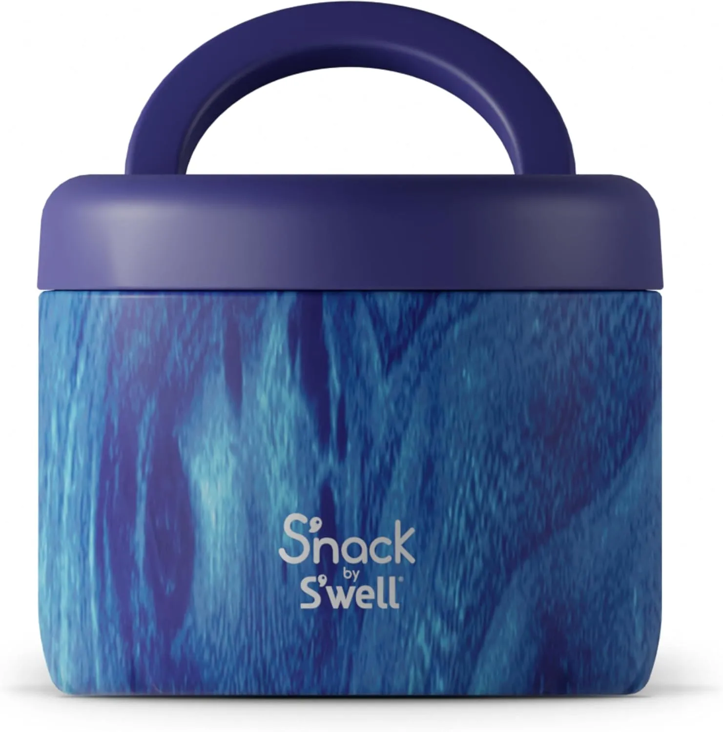 S'nack by S'well Stainless Steel Food Container, 24 Oz, Azure Forest, Double-Layered Insulated Bowls, BPA-Free