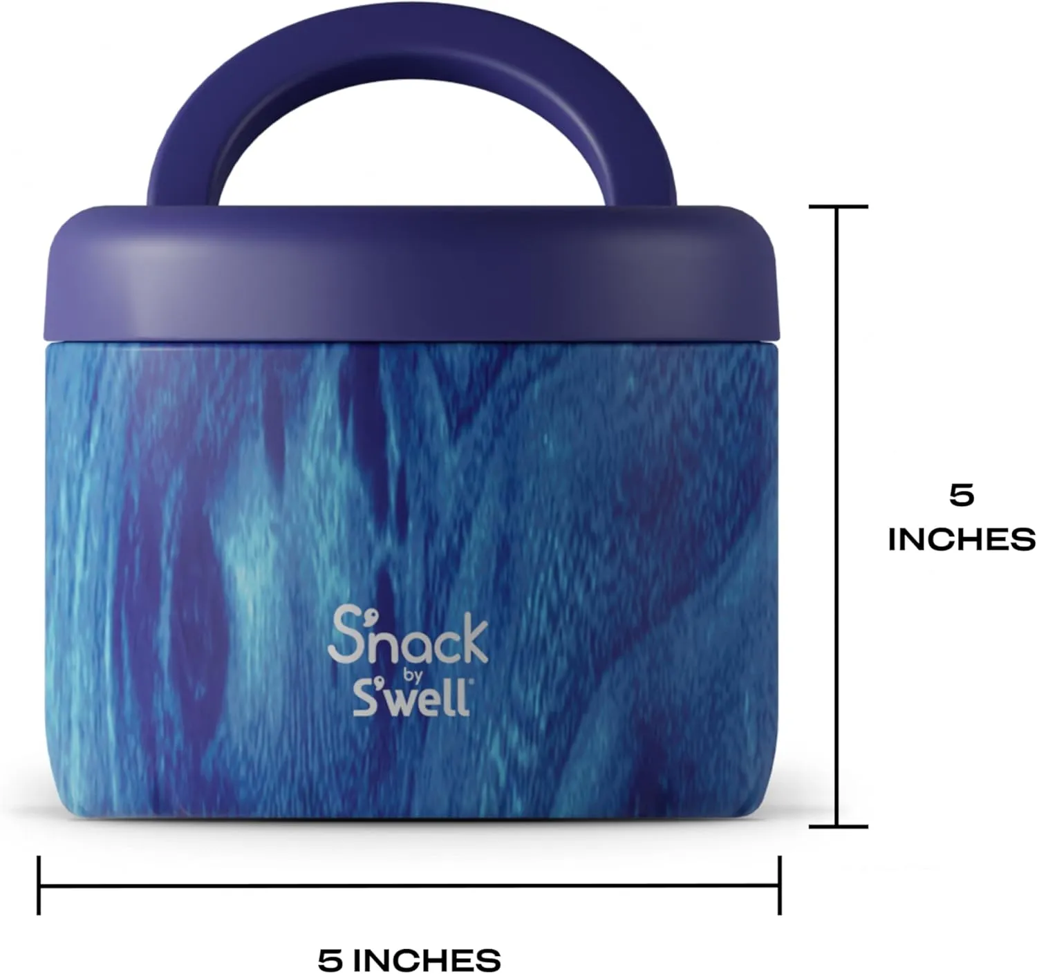 S'nack by S'well Stainless Steel Food Container, 24 Oz, Azure Forest, Double-Layered Insulated Bowls, BPA-Free