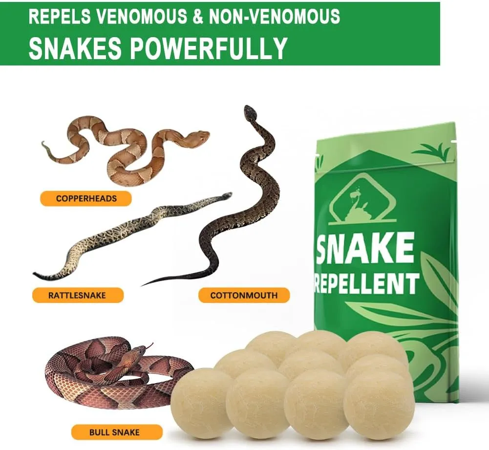 Snake Repellent for Yard Powerful, Snakes Away Repellent for Outdoor, Snake Repellant Indoor, Snake Deterrent for Yard Pet Safe, Repellents for Snakes, Garden Snake Out Repellant Balls-10P