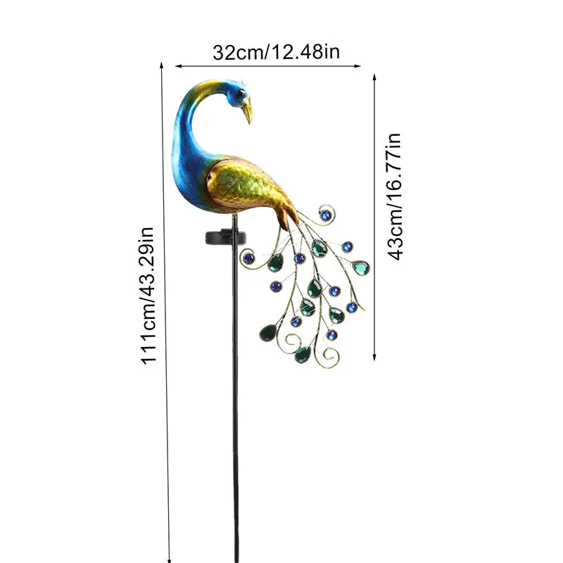 Solar Peacock Garden Lights Peacock Waterproof Fairy Garden Decor Lamp For Pavilion Yard Landscape Garden Lawn Lights