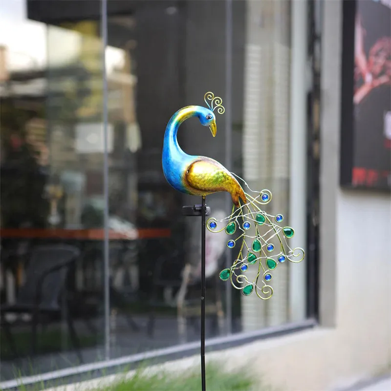 Solar Peacock Garden Lights Peacock Waterproof Fairy Garden Decor Lamp For Pavilion Yard Landscape Garden Lawn Lights