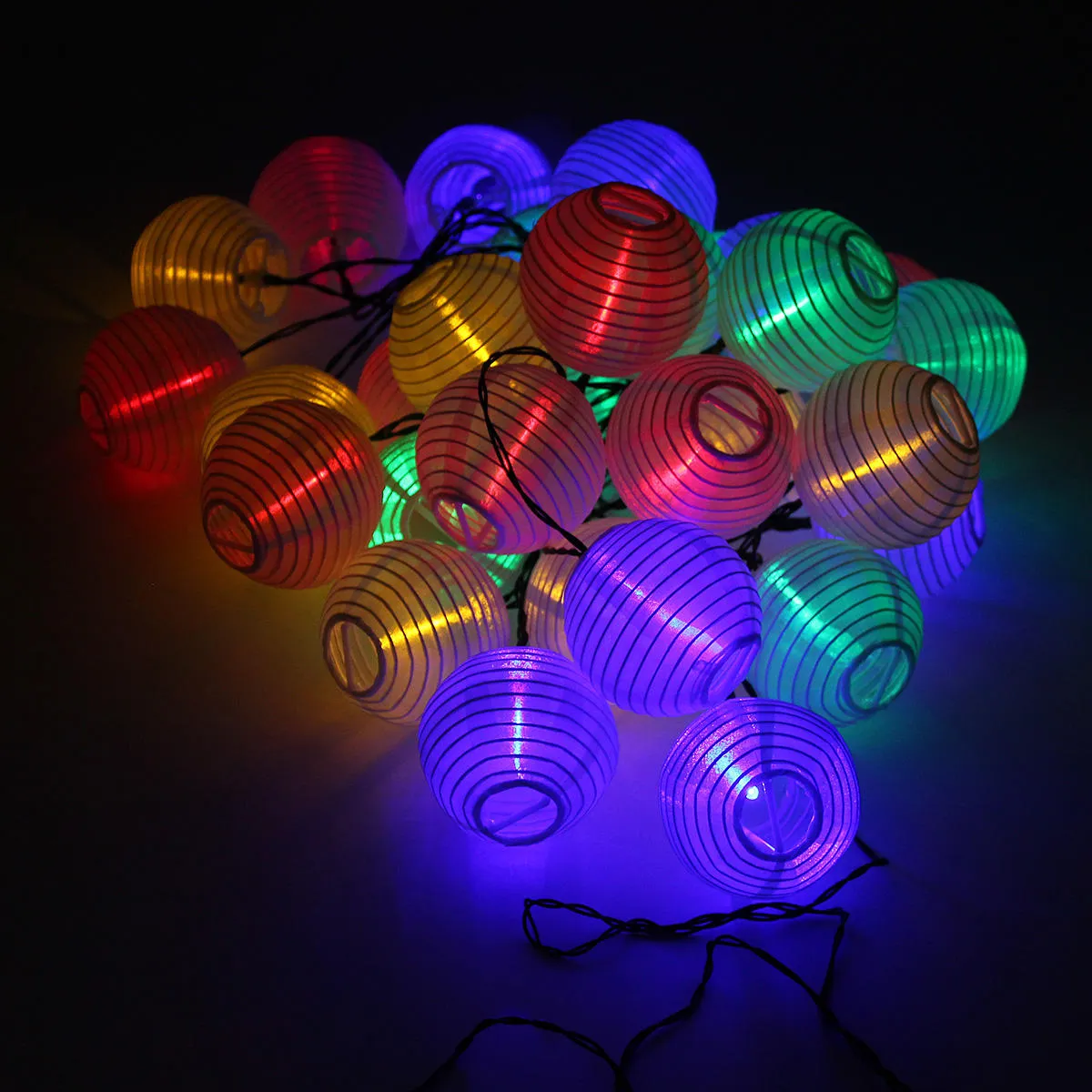 Solar Powered 30LED Fairy String Light White Shell Lantern Xmas Wedding Garden Lamp