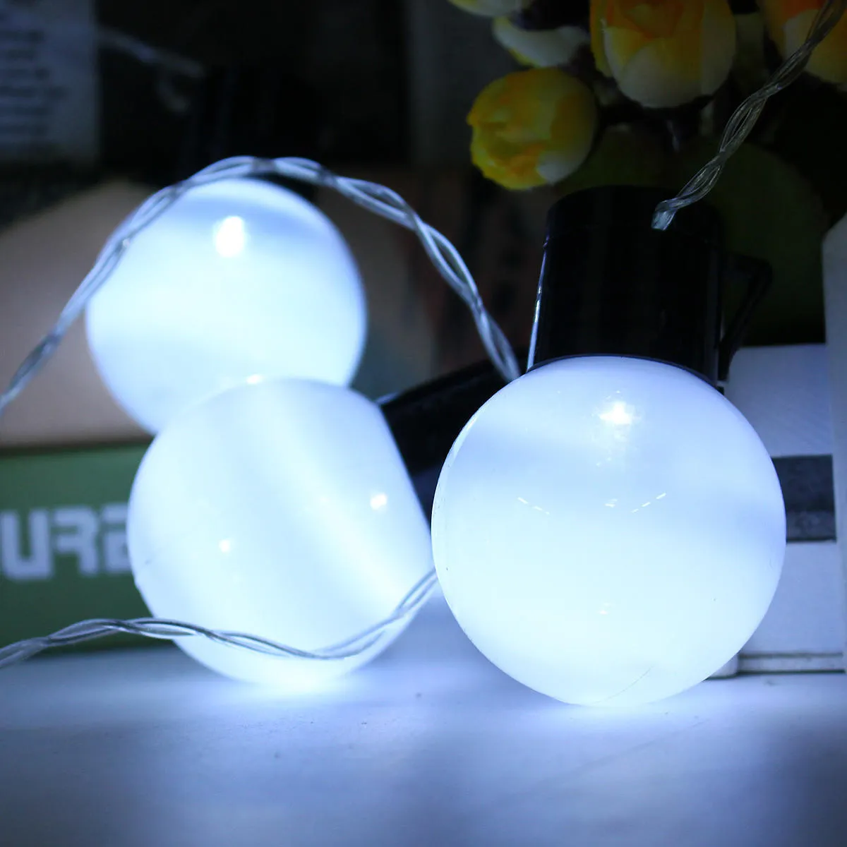 Solar Powered 30LED Fairy String Light White Shell Lantern Xmas Wedding Garden Lamp