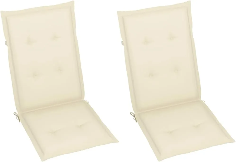 Solid Acacia Wood Patio Reclining Chairs Set with Cream Cushions - 5-Position Adjustable Outdoor Lounge Chairs, Gray Wash Wooden Furniture for Backyard Poolside Deck Garden