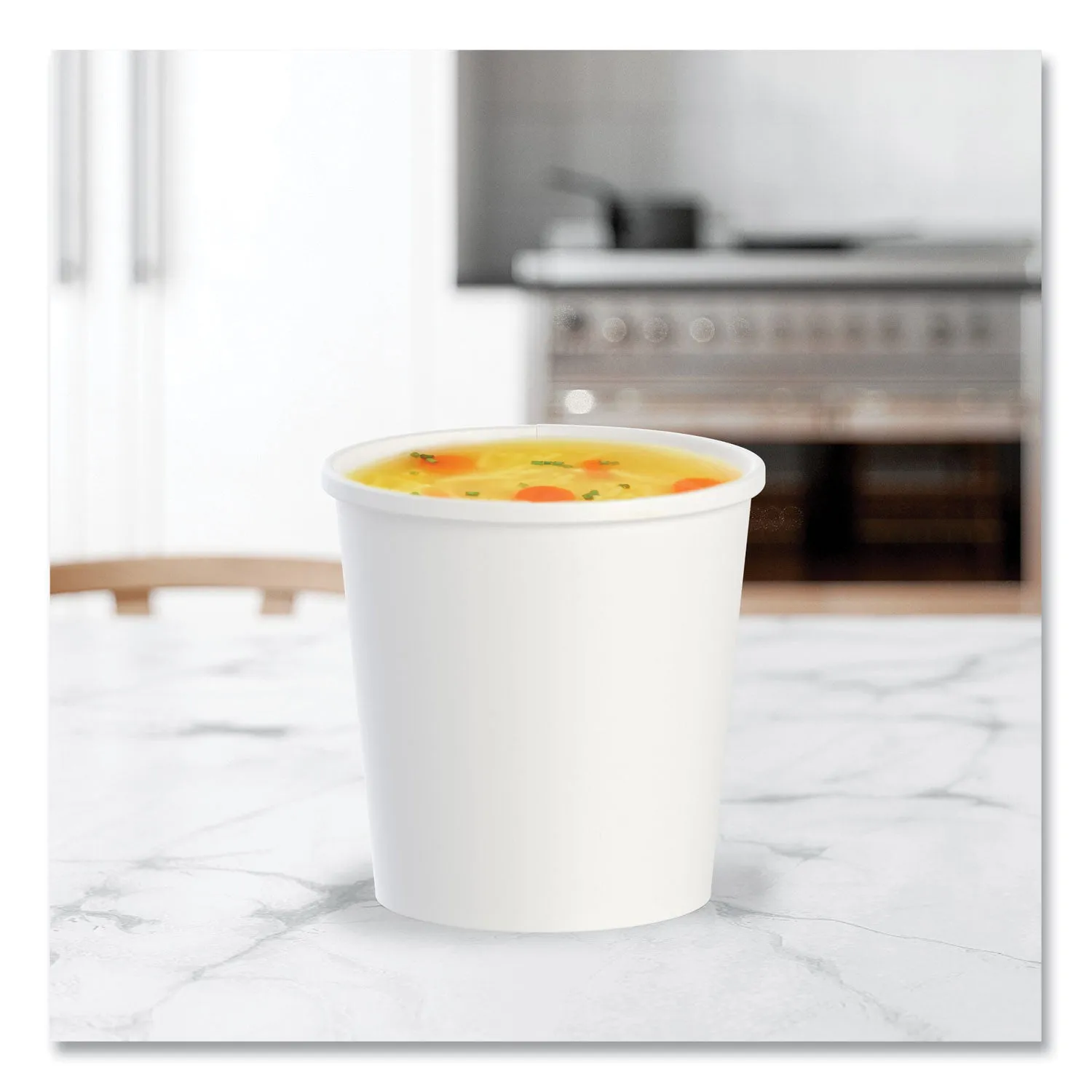 SOLO® Flexstyle Double Poly Paper Containers, 16 oz, White, Paper, 25/Pack, 20 Packs/Carton