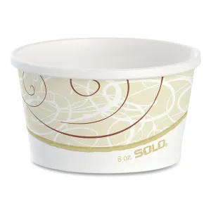 SOLO® Flexstyle Double Poly Paper Containers, 8 oz, Symphony Design, Paper, 25/Pack, 20 Packs/Carton
