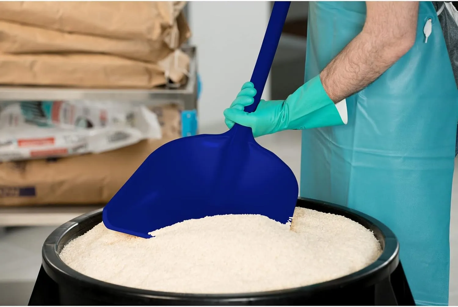 SPARTA 41076EC14 Plastic Sanitary Shovel, Food Safe Plastic Shovel For Commerical Kitchens, 11 Inches, Blue