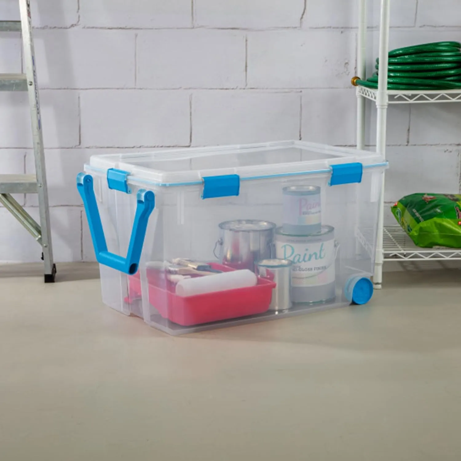 Sterilite 3-Pack Gasket Box, Weather-Resistant Storage Bins with Latching Lids, 120 Quart - Heavy-Duty Organizing Containers for Closet, Bathroom, and Office