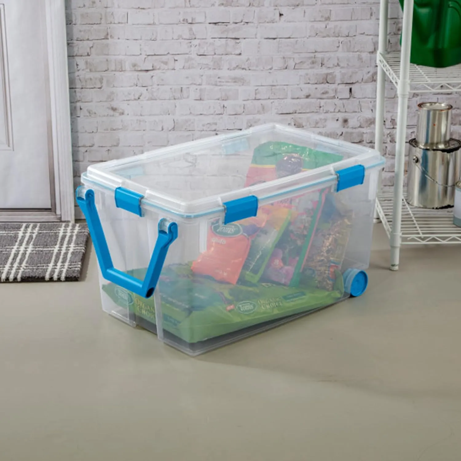Sterilite 3-Pack Gasket Box, Weather-Resistant Storage Bins with Latching Lids, 120 Quart - Heavy-Duty Organizing Containers for Closet, Bathroom, and Office