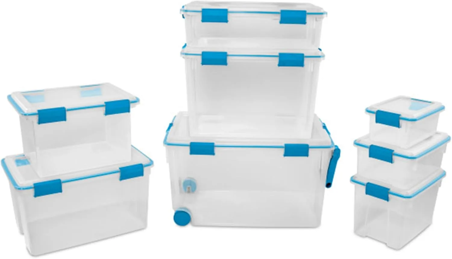Sterilite 3-Pack Gasket Box, Weather-Resistant Storage Bins with Latching Lids, 120 Quart - Heavy-Duty Organizing Containers for Closet, Bathroom, and Office
