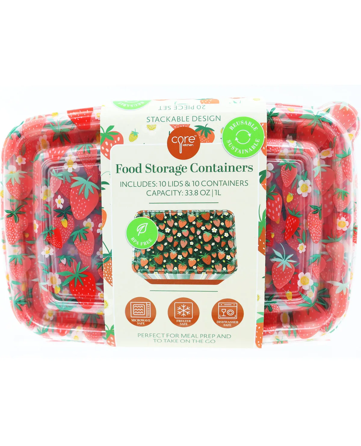 Strawberry Food Storage Container Set